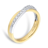 Mappin & Webb 18ct Yellow Gold 0.25cttw Diamond Twist Eternity Ring - Ring Size I
