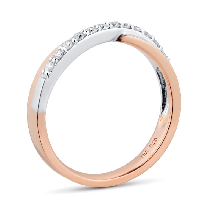 Mappin & Webb 18ct Rose Gold 0.25cttw Diamond Twist Eternity Ring - Ring Size K