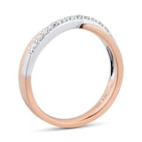 Mappin & Webb 18ct Rose Gold 0.25cttw Diamond Twist Eternity Ring - Ring Size K