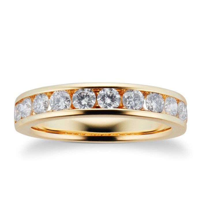Goldsmiths 18ct Yellow Gold 1.00cttw Brilliant Cut Diamond Eternity Ring