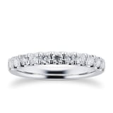 Goldsmiths 18ct White Gold 0.50cttw Brilliant Cut Claw Set Half Eternity Ring - Ring Size P