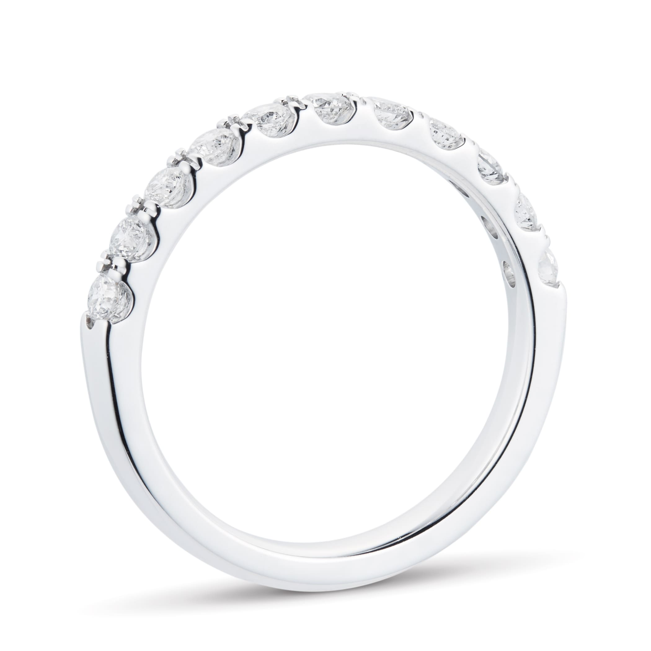 Goldsmiths 18ct White Gold 0.50cttw Brilliant Cut Claw Set Half Eternity Ring - Ring Size T Goldsmiths 18ct White Gold 0.50cttw Brilliant Cut Claw Set Half Eternity Ring - Ring Size T