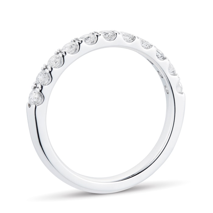 Goldsmiths 18ct White Gold 0.50cttw Brilliant Cut Claw Set Half Eternity Ring - Ring Size P