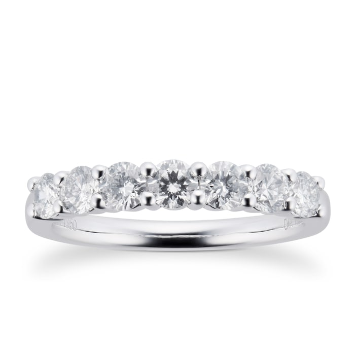 Mappin & Webb Platinum 1.00cttw Diamond 7 Stone Claw Set Eternity Ring