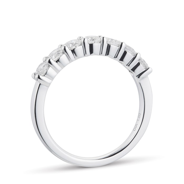 Mappin & Webb Platinum 1.00cttw Diamond 7 Stone Claw Set Eternity Ring