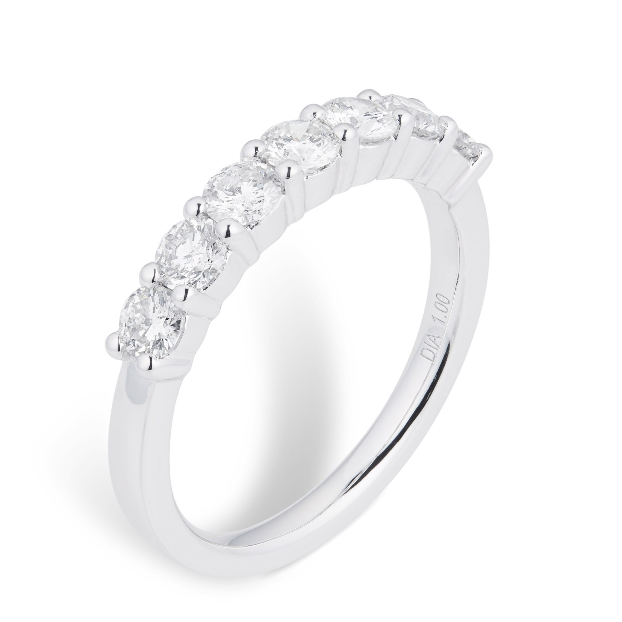Mappin & Webb Platinum 1.00cttw Diamond 7 Stone Claw Set Eternity Ring