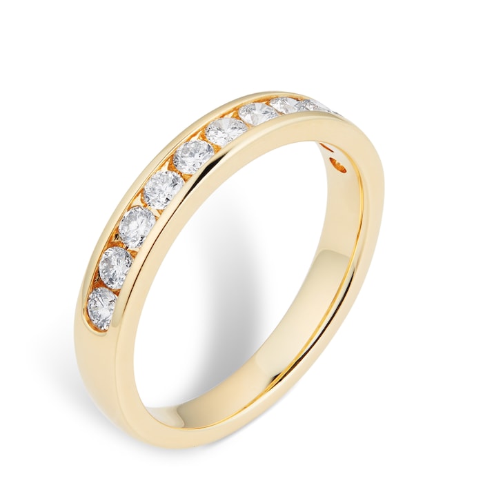 Goldsmiths 18ct Yellow Gold 0.50cttw Brilliant Cut Diamond Eternity Ring - Ring Size M