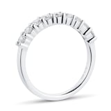 Goldsmiths Platinum 0.75cttw Brilliant Cut Claw Set Half Eternity Ring - Ring Size O