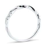 Goldsmiths 9ct White Gold 0.20cttw Brilliant Cut Diamond Wrap Dress Ring