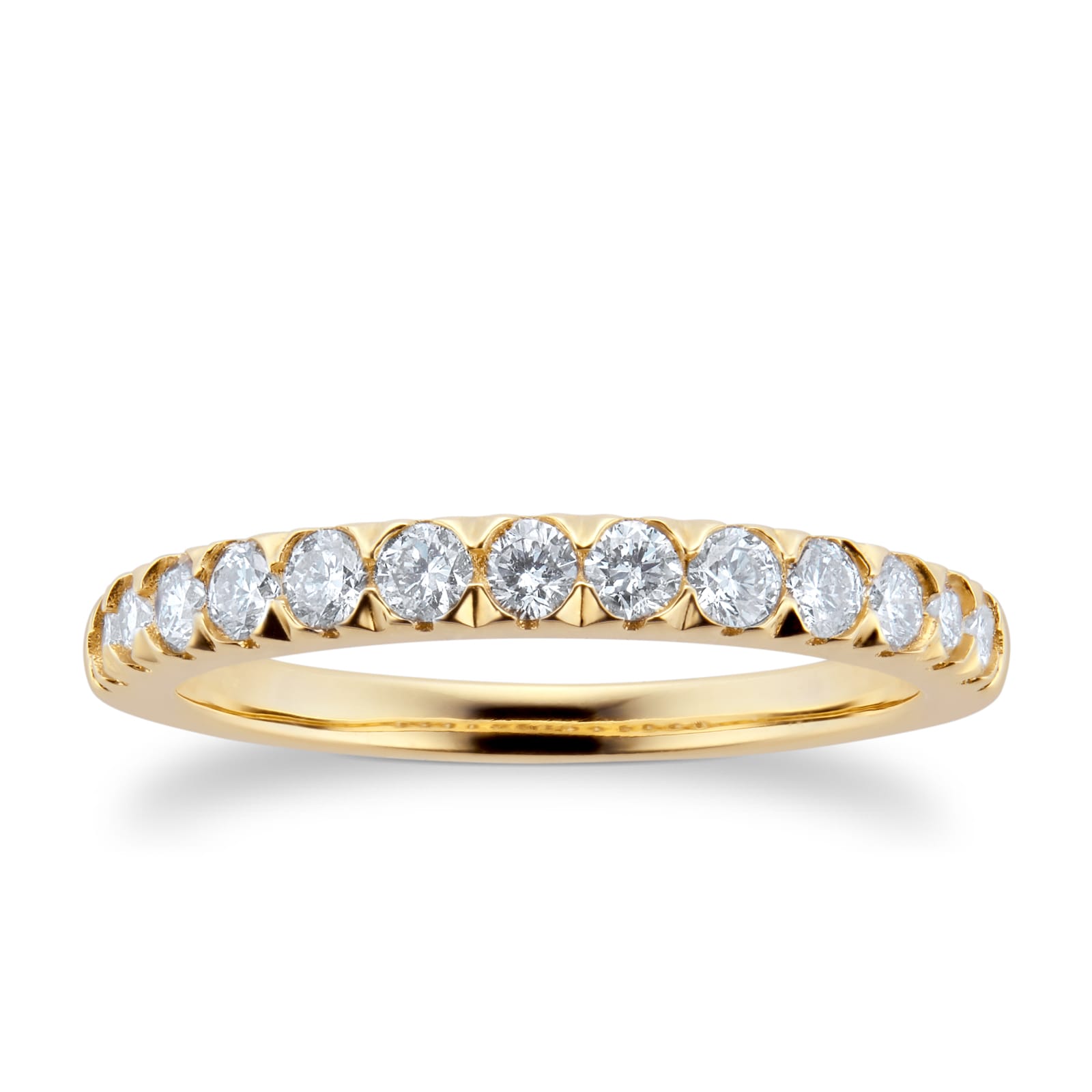 Goldsmiths 9ct Yellow Gold 0.50cttw Diamond Claw Set Eternity Ring - Ring Size N Goldsmiths 9ct Yellow Gold 0.50cttw Diamond Claw Set Eternity Ring - Ring Size N