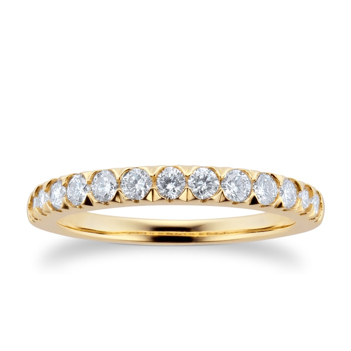 Goldsmiths 9ct Yellow Gold 0.50cttw Diamond Claw Set Eternity Ring