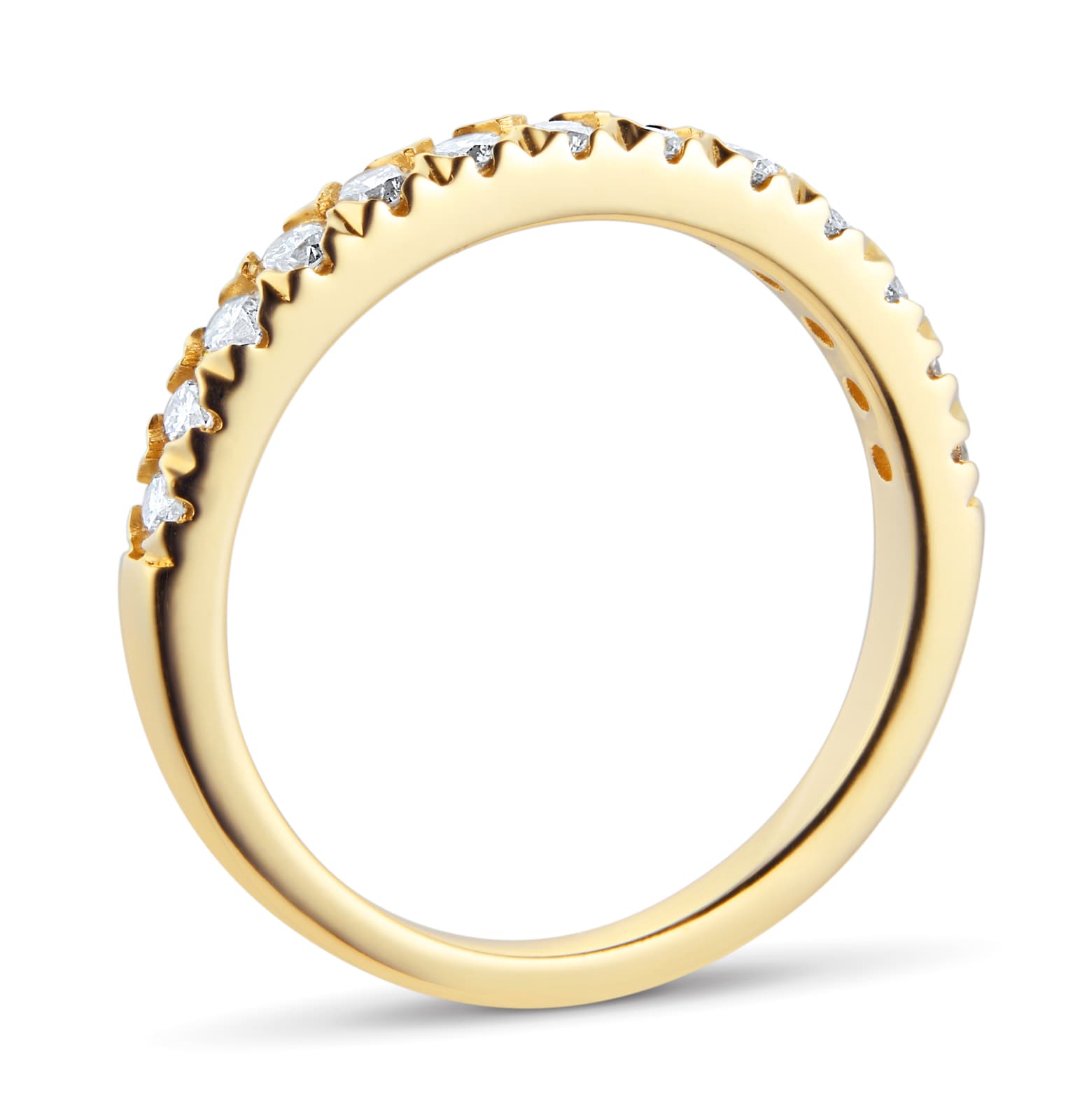 Goldsmiths 9ct Yellow Gold 0.50cttw Diamond Claw Set Eternity Ring - Ring Size N Goldsmiths 9ct Yellow Gold 0.50cttw Diamond Claw Set Eternity Ring - Ring Size N