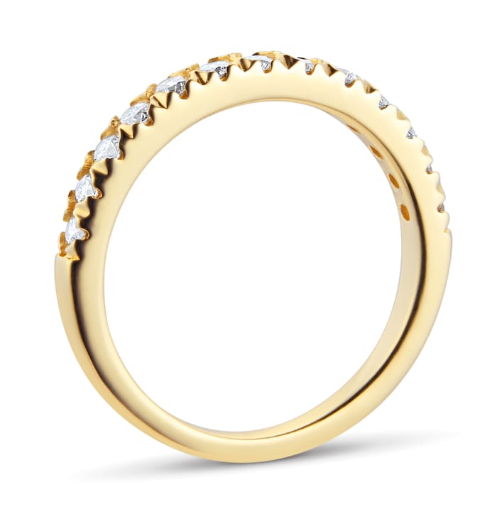 Goldsmiths 9ct Yellow Gold 0.50cttw Diamond Claw Set Eternity Ring - Ring Size K