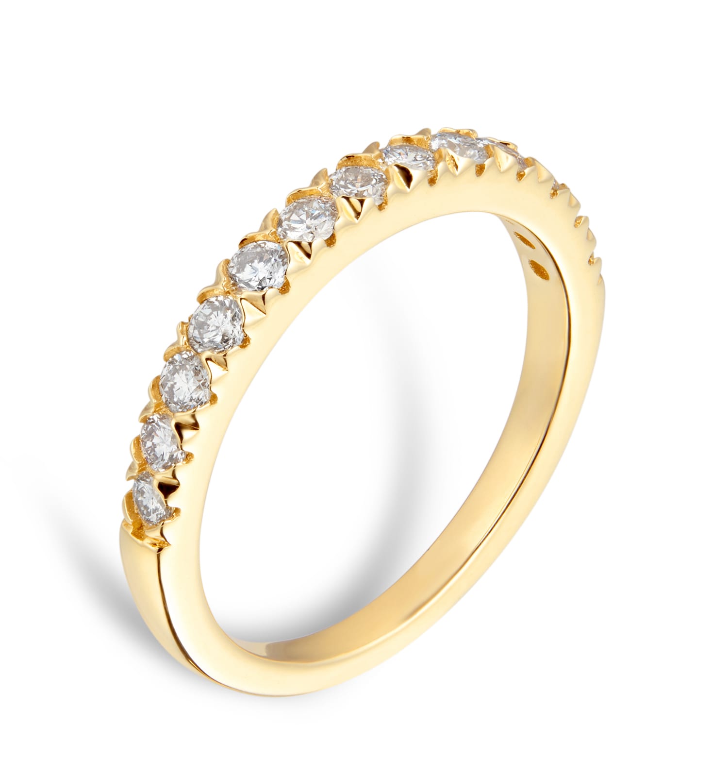 Goldsmiths 9ct Yellow Gold 0.50cttw Diamond Claw Set Eternity Ring - Ring Size N Goldsmiths 9ct Yellow Gold 0.50cttw Diamond Claw Set Eternity Ring - Ring Size N