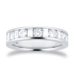 06506423 - Platinum 1.00cttw Channel Set Dot Dash Diamond Half Eternity Ring