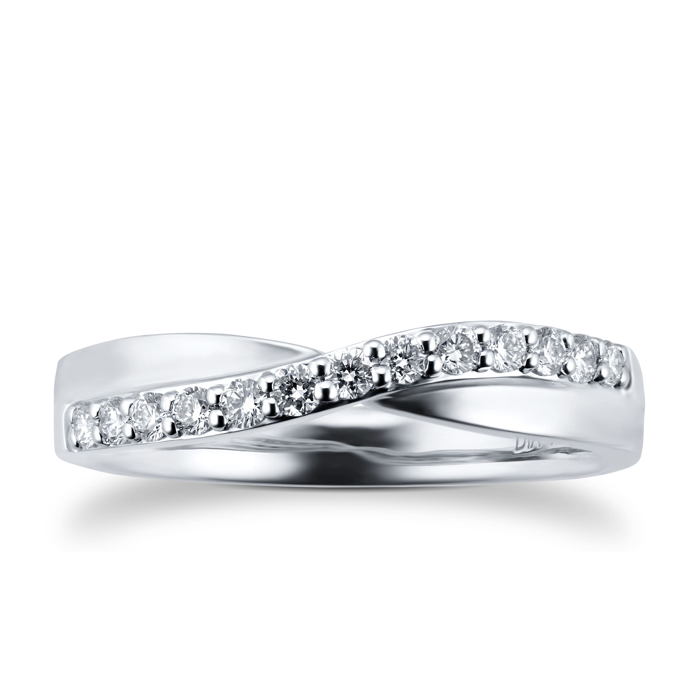 Platinum 0.25cttw Diamond Twist Eternity Ring - Ring Size K