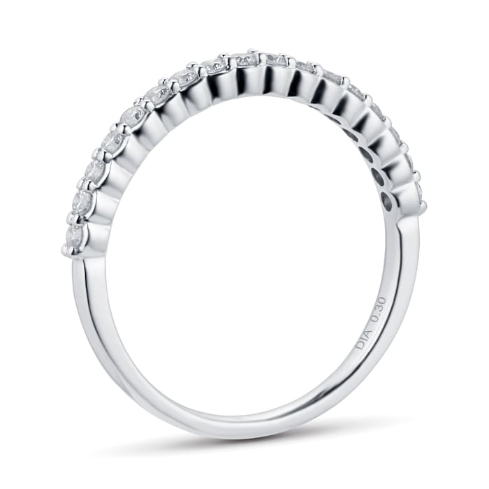 Goldsmiths 18ct White Gold 0.30cttw Diamond Stacker Ring - Ring Size N