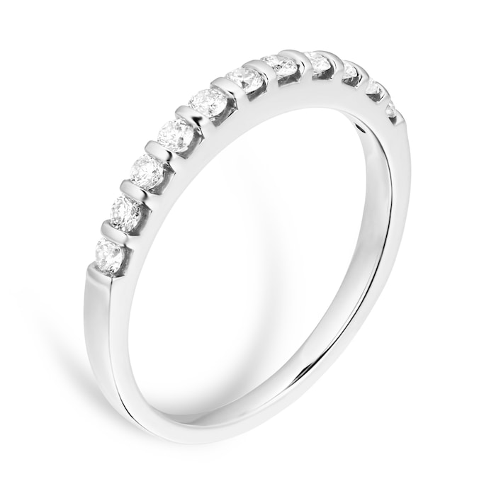 Goldsmiths 18ct White Gold 0.30cttw Diamond Stacker Ring - Ring Size N