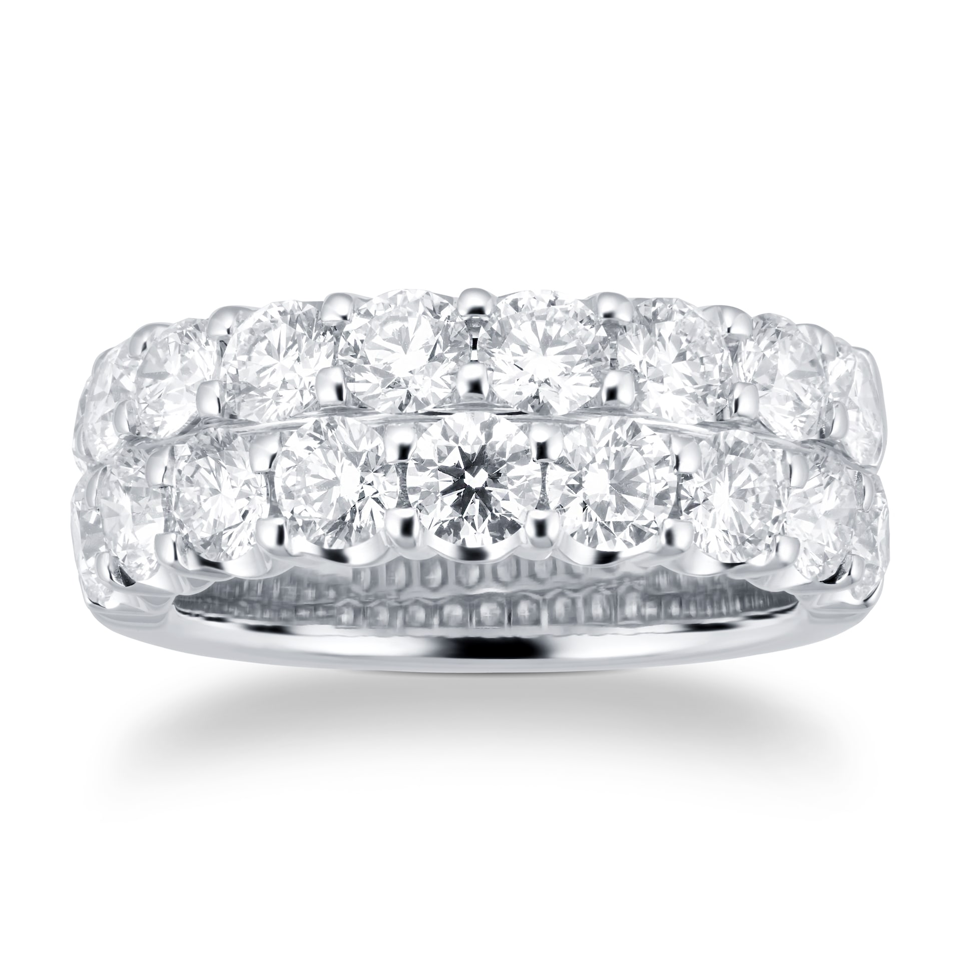 Mappin & Webb 18ct White Gold 3.60ct 2 Row Diamond Eternity Ring