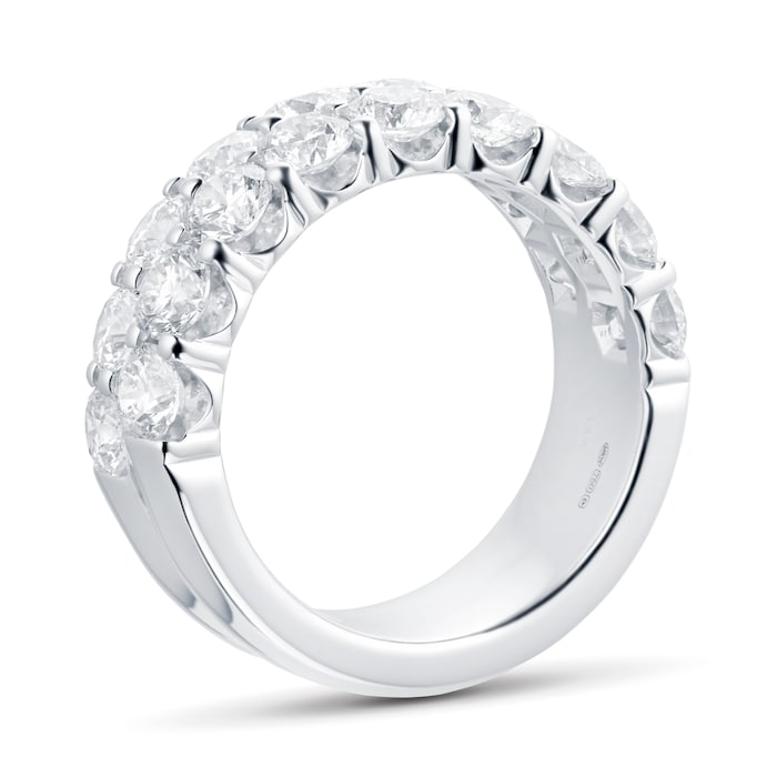 Mappin & Webb 18ct White Gold 3.60ct 2 Row Diamond Eternity Ring