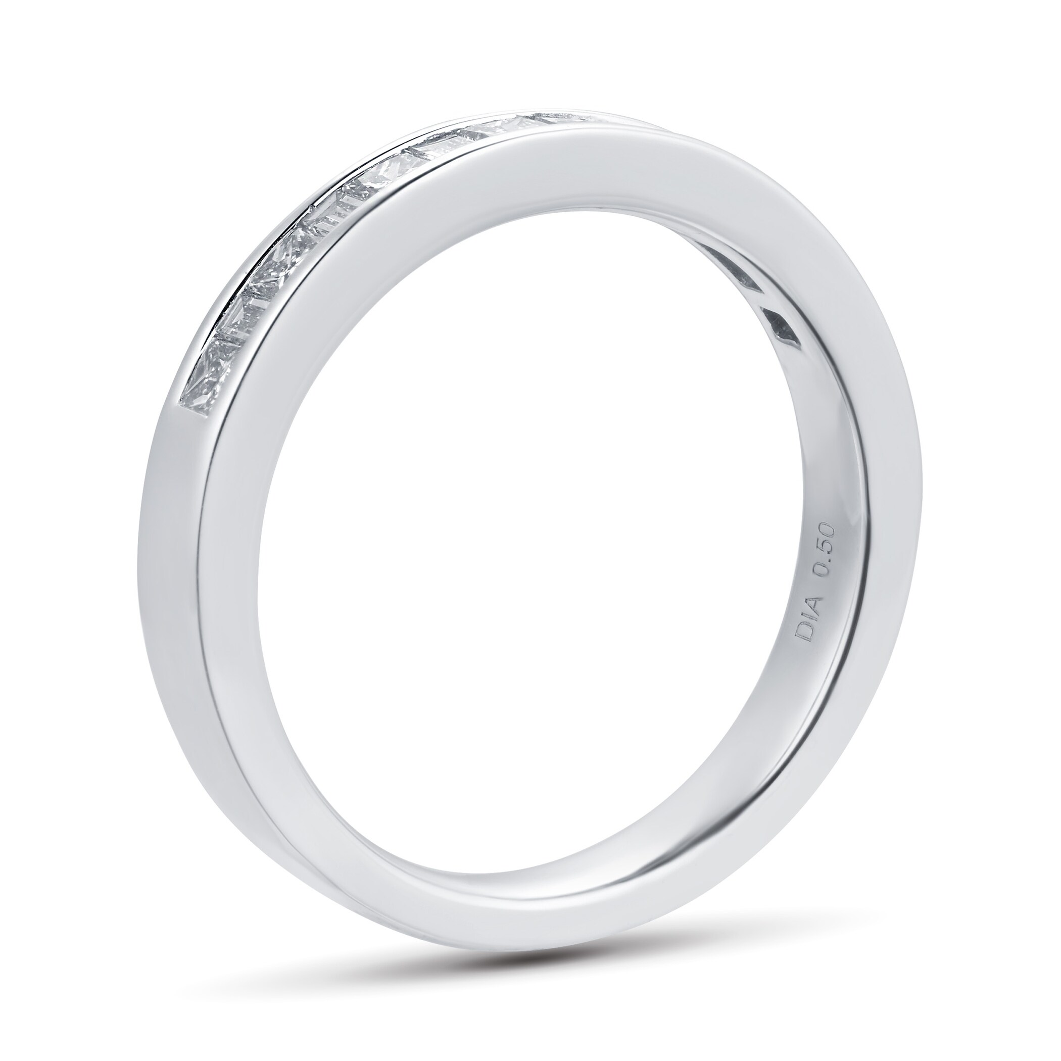Goldsmiths Platinum 0.50cttw Baguette & Princess Cut Channel Set Eternity Ring - Ring Size P Goldsmiths Platinum 0.50cttw Baguette & Princess Cut Channel Set Eternity Ring - Ring Size P