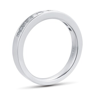 Goldsmiths Platinum 0.50cttw Baguette & Princess Cut Channel Set Eternity Ring