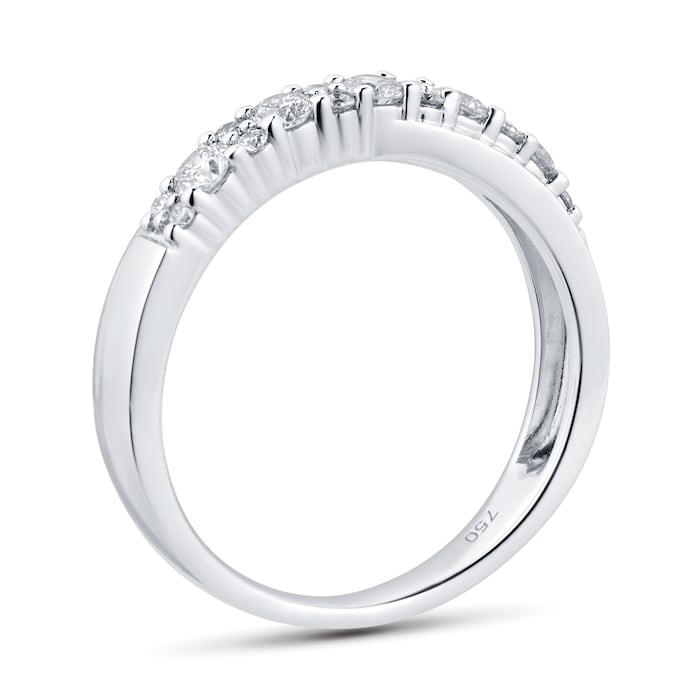 Goldsmiths 18ct White Gold 0.50cttw Single Cross Over Eternity Ring