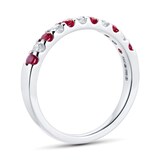 Goldsmiths Brilliant Cut Ruby and Diamond Eternity Ring in 18 Carat White Gold