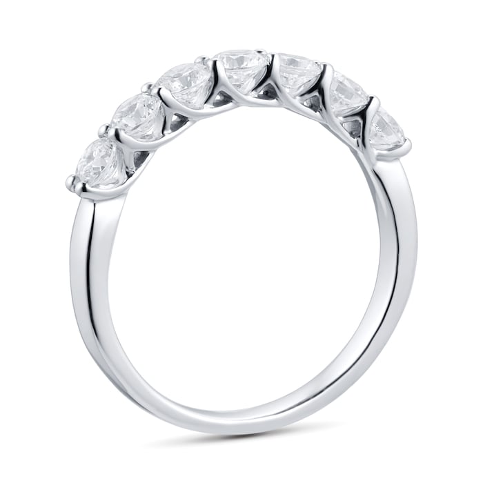 Goldsmiths 18ct White Gold 0.70cttw 7 stone Claw Set Eternity Ring