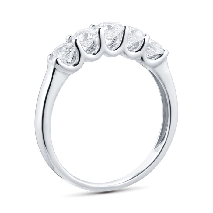 Goldsmiths 18ct White Gold 1.00cttw 5 Stone Claw Set Eternity Ring