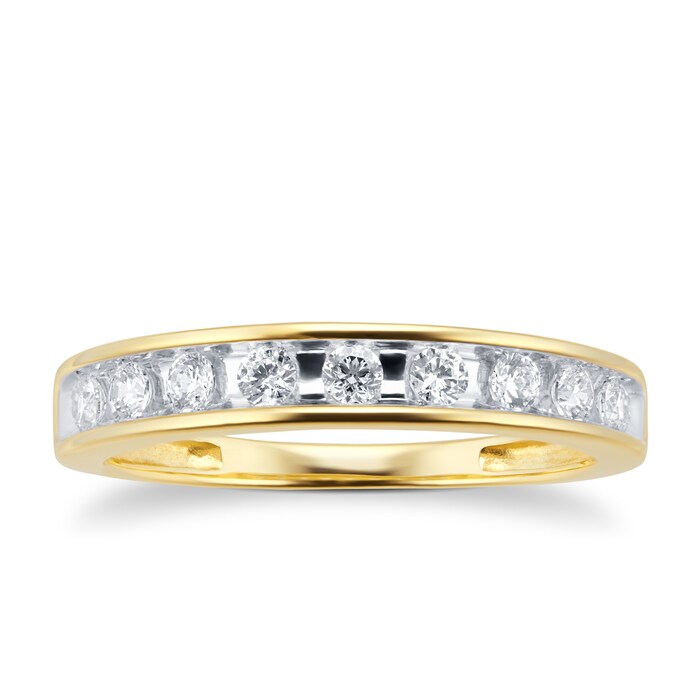 Goldsmiths 18ct Yellow Gold 0.30cttw Diamond Channel Set Eternity Ring