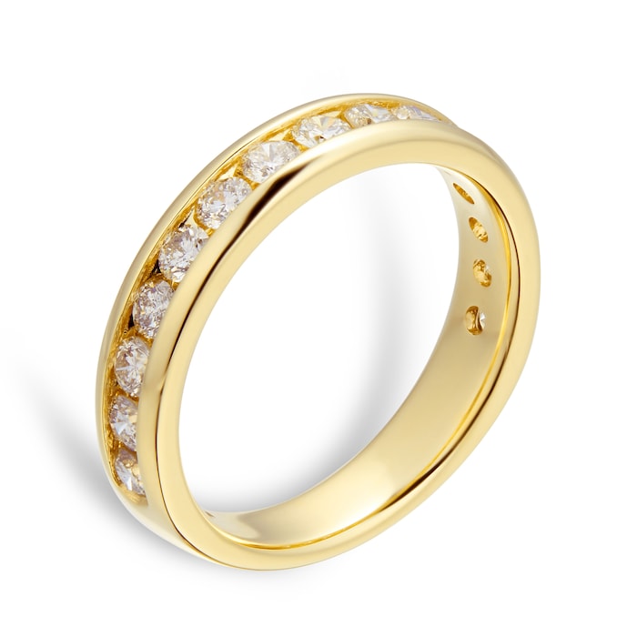 Goldsmiths 18ct Yellow Gold 0.80cttw Diamond Channel Set Ring