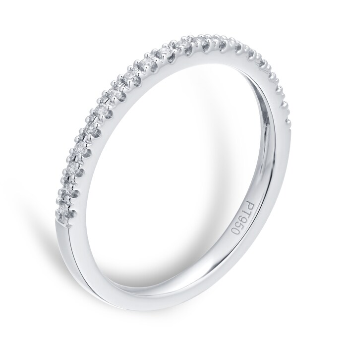 Goldsmiths Platinum 0.10cttw Diamond Eternity Ring - Ring Size J
