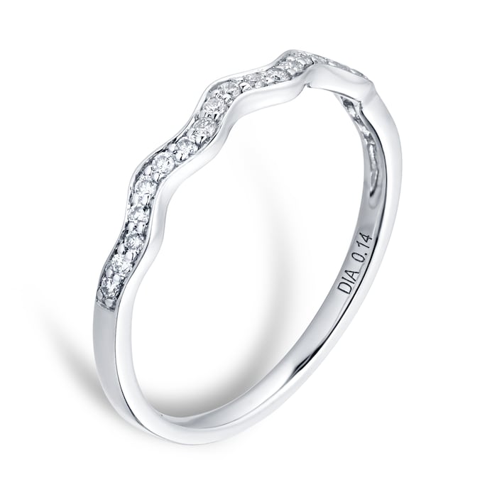 Goldsmiths 9ct White Gold 0.14cttw Diamond Zig Zag Eternity Ring