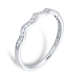 Goldsmiths 9ct White Gold 0.14cttw Diamond Zig Zag Eternity Ring - Ring Size L
