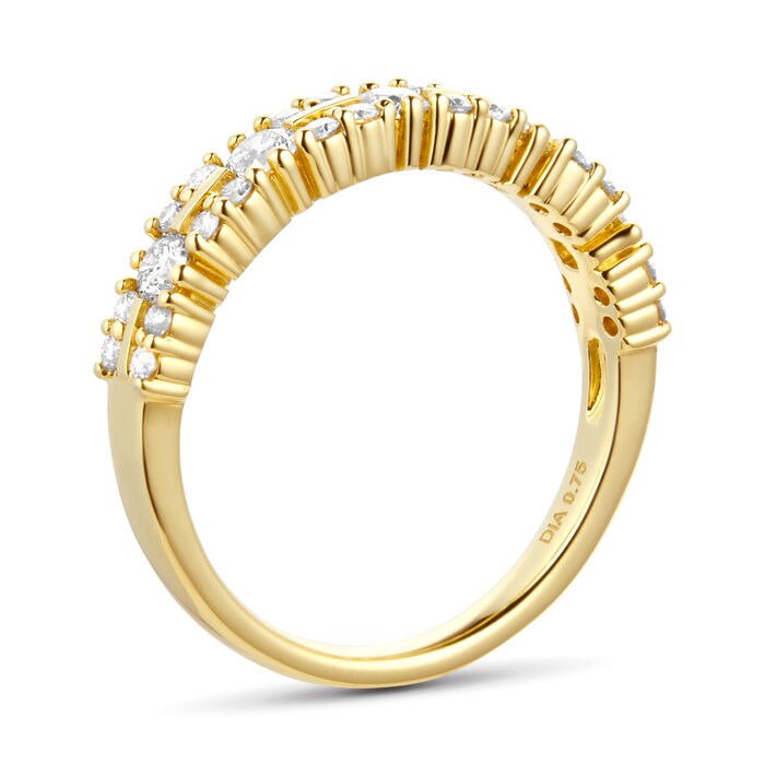 Goldsmiths 18ct Yellow Gold 0.75ct Multi Row Eternity Ring