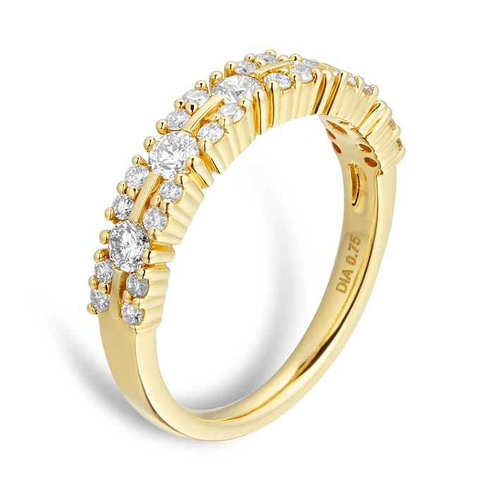 Goldsmiths 18ct Yellow Gold 0.75ct Multi Row Eternity Ring