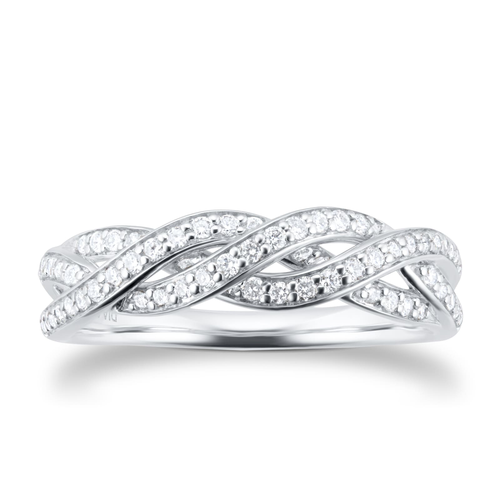 Goldsmiths 9ct White Gold 0.30cttw Twist Style Diamond Eternity Ring Goldsmiths 9ct White Gold 0.30cttw Twist Style Diamond Eternity Ring