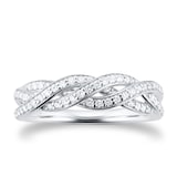 Goldsmiths 9ct White Gold 0.30cttw Twist Style Diamond Eternity Ring