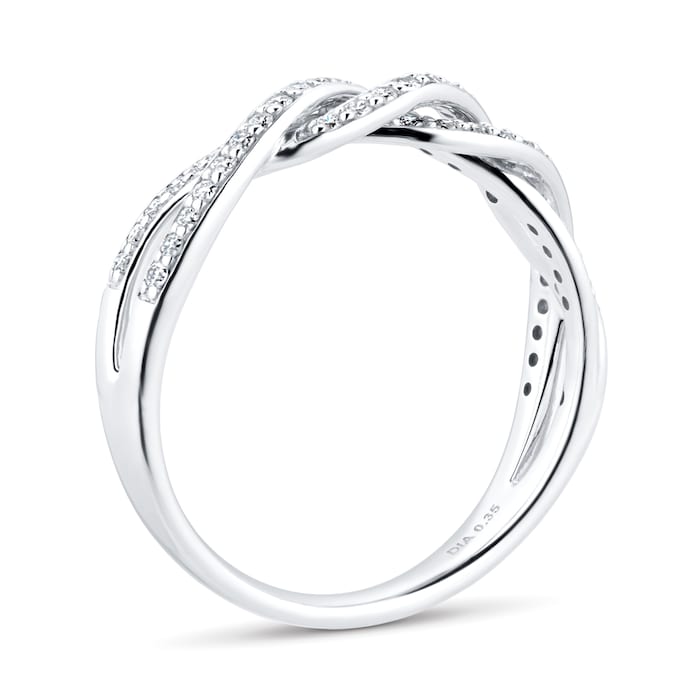 Goldsmiths 9ct White Gold 0.30cttw Twist Style Diamond Eternity Ring