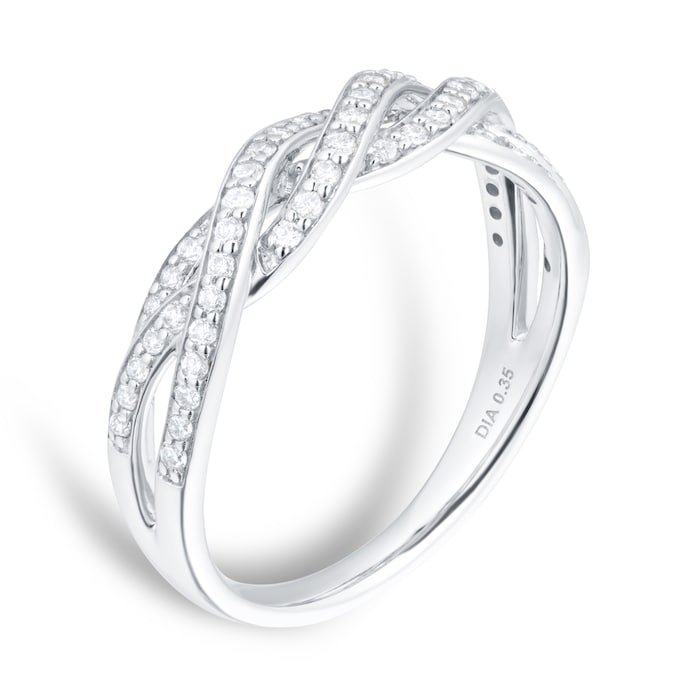 Goldsmiths 9ct White Gold 0.30cttw Twist Style Diamond Eternity Ring