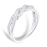 Goldsmiths 9ct White Gold 0.30cttw Twist Style Diamond Eternity Ring