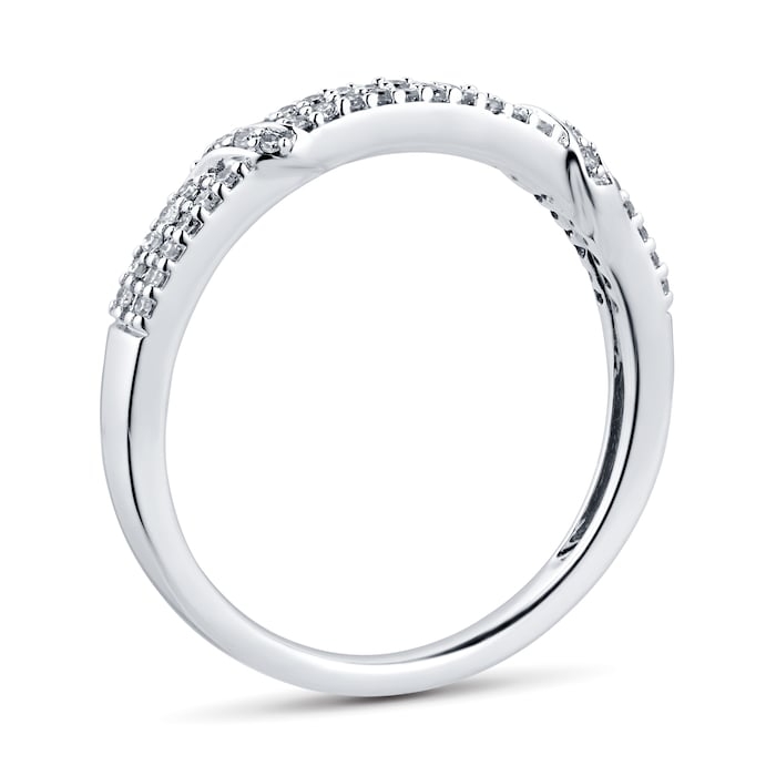 Goldsmiths 9ct White Gold 0.15cttw Diamond Rope Wrap Eternity Ring - Ring Size O