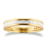 Mappin & Webb 18ct Yellow Gold 0.75cttw Baguette Cut Channel Set Eternity Ring