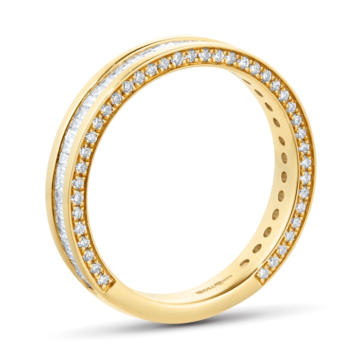 Mappin & Webb 18ct Yellow Gold 0.75cttw Baguette Cut Channel Set Eternity Ring