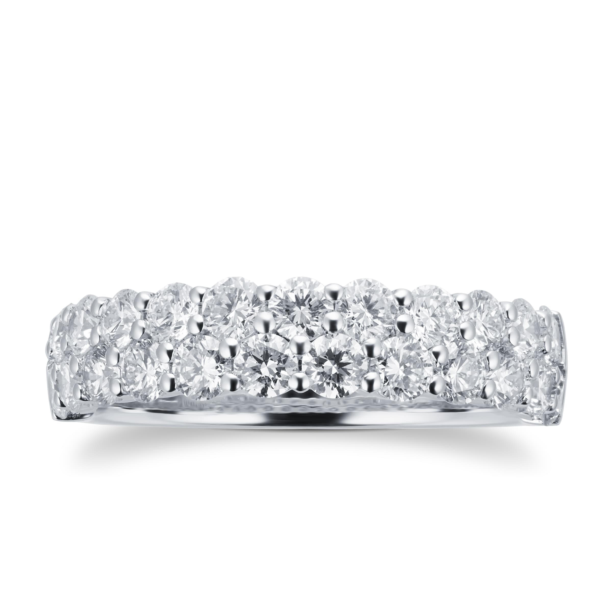 Platinum 1.40cttw Double Row Diamond Eternity Ring - Ring Size P