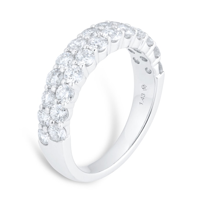 Mappin & Webb Platinum 1.40cttw Double Row Diamond Eternity Ring - Ring Size K