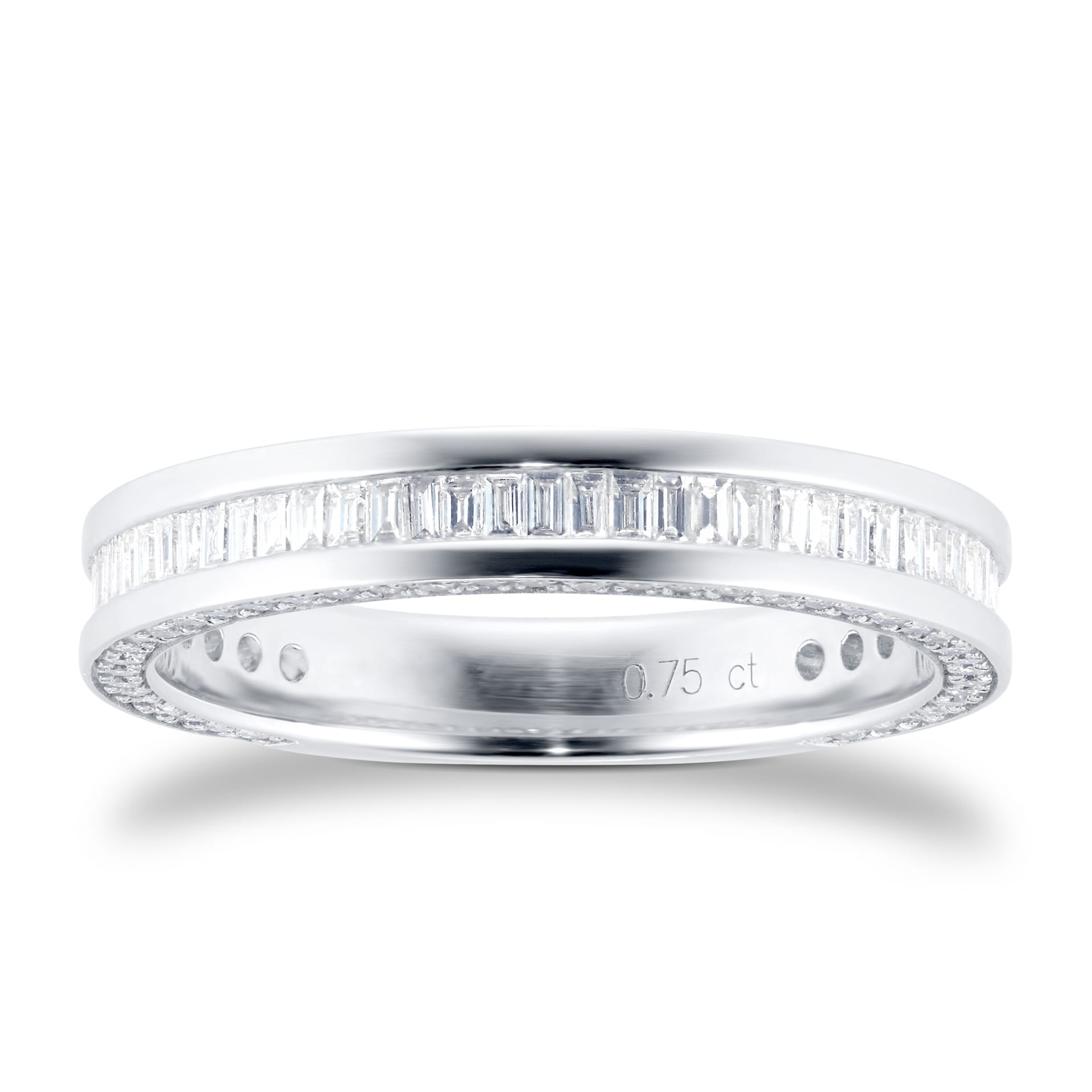 Mappin & Webb Platinum 0.75cttw Baguette Cut Channel Set Eternity Ring