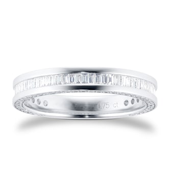 Mappin 
Webb Platinum 0.75cttw Baguette Cut Channel Set Eternity Ring