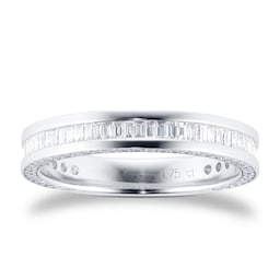 06506501 - Platinum 0.75cttw Baguette Cut Channel Set Eternity Ring